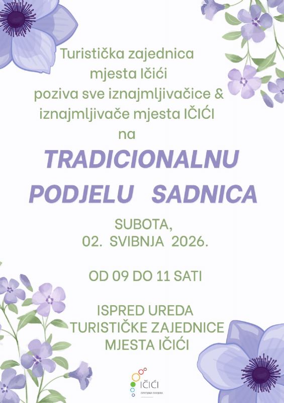 Tradicionalna podjela sadnica iznajmljivačima s područja mjesta Ičići; 02. svibnja 2026.